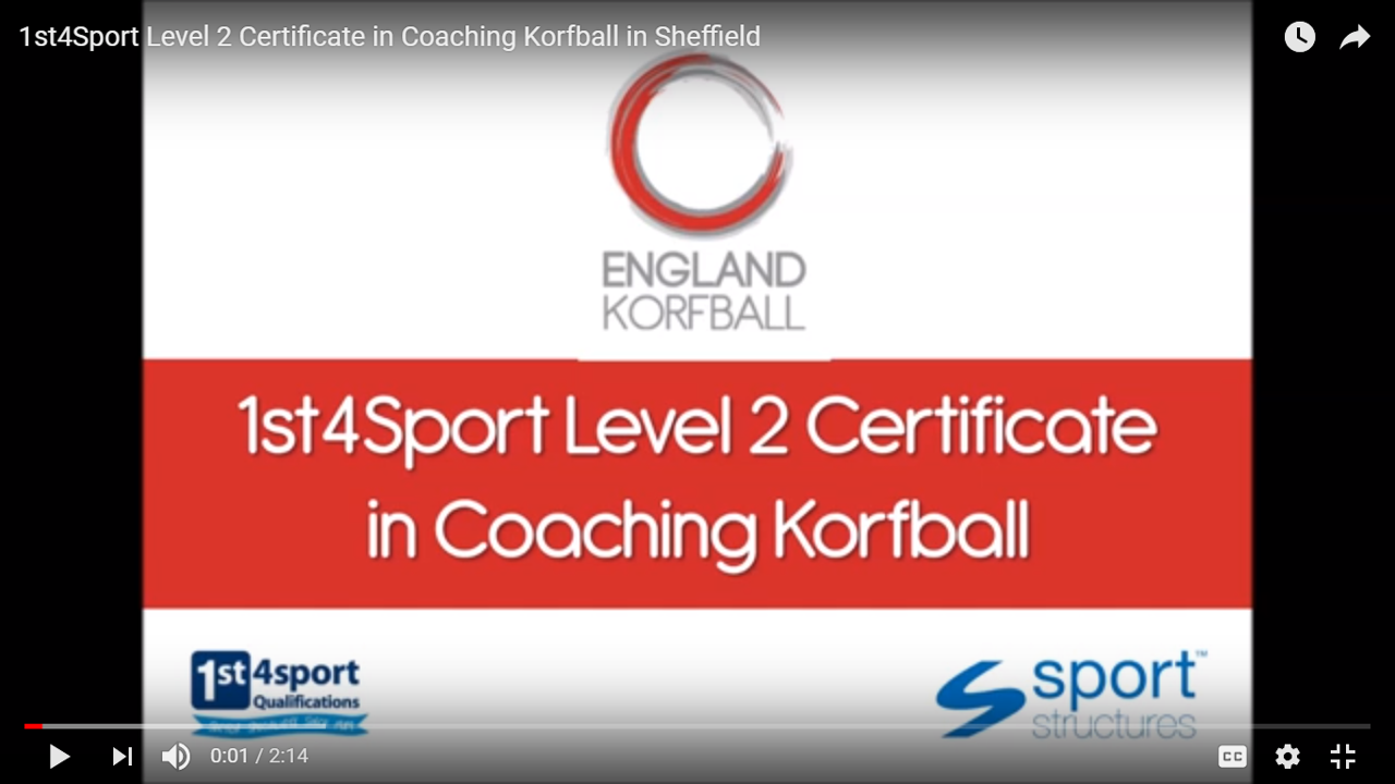 1st4Sport Level 2 Certificate in Coaching Korfball