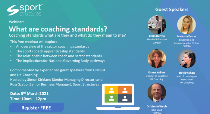 Speakers confirmed for webinar – Coaching standards what are they?