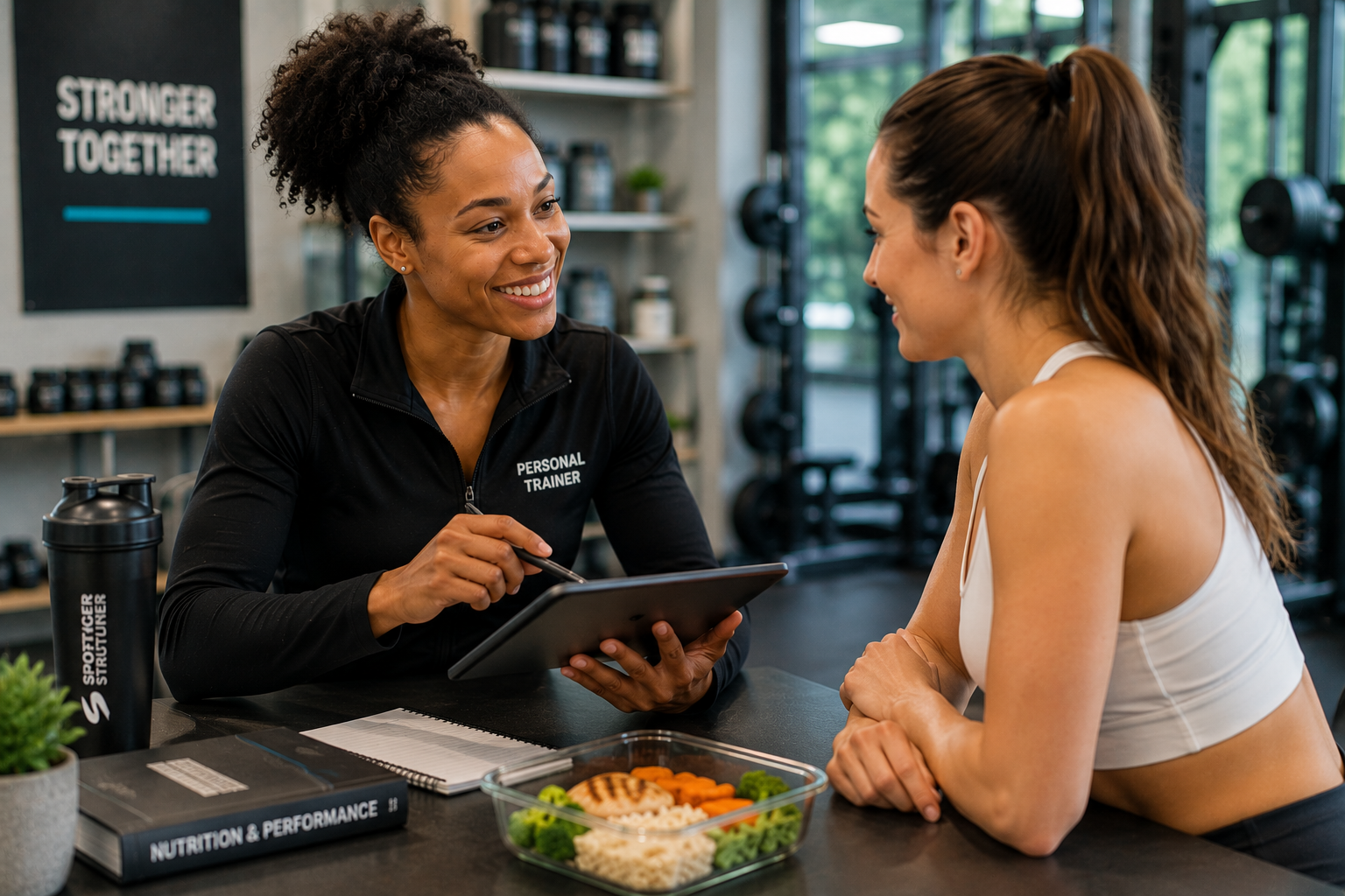 Personal trainer supporting lifestyle goals