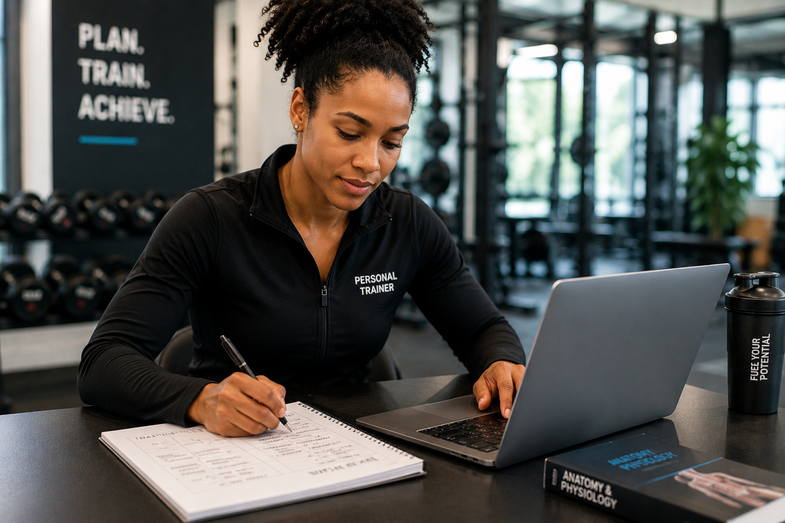 Personal trainer planning effective programmes